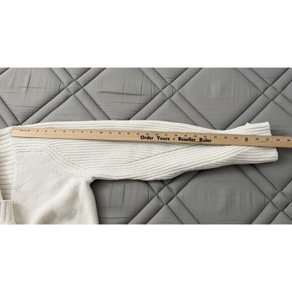 Anthropologie Sweater Womens Large Ivory Wool Blend V-neck Pullover Knit Preppy - Picture 9 of 9